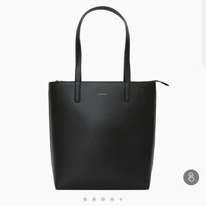 Samara Zipper Tote in Black Vegan Leather Tote EUC